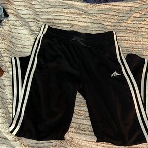 Adidas Black Joggers with White Accents
